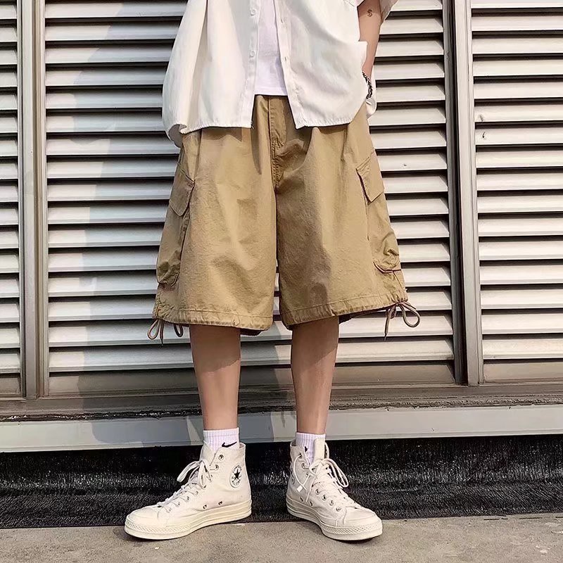 Quần ngắn ống rộng Nhiều Túi Thời Trang Phong Cách Nhật Bản Cho Nam Size M-4XL