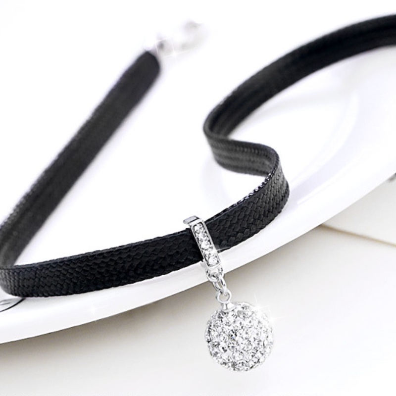 Vòng Cổ Choker Màu Đen Phong Cách Hàn Quốc Cá Tính Cho Nữ