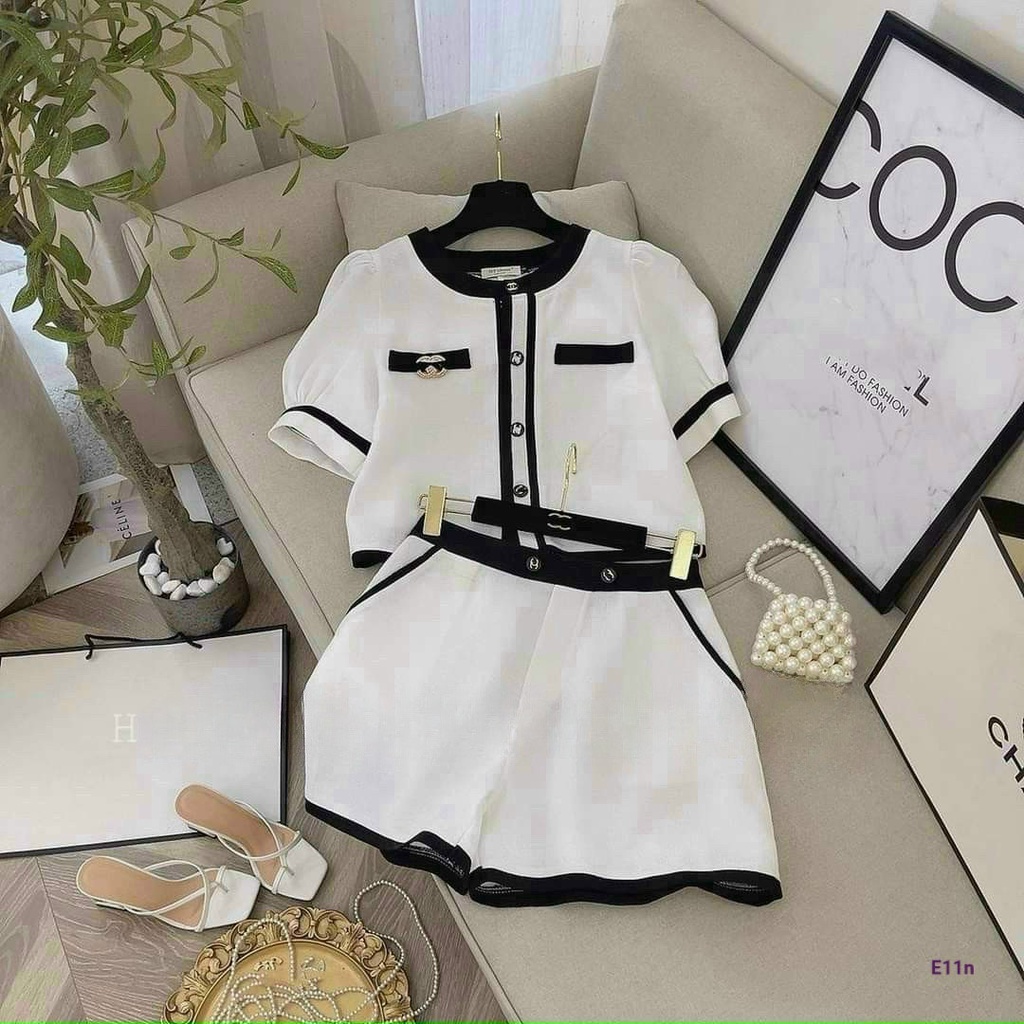 Sét bộ đùi nữ đi chơi chạy viền dễ thương sang chảnh