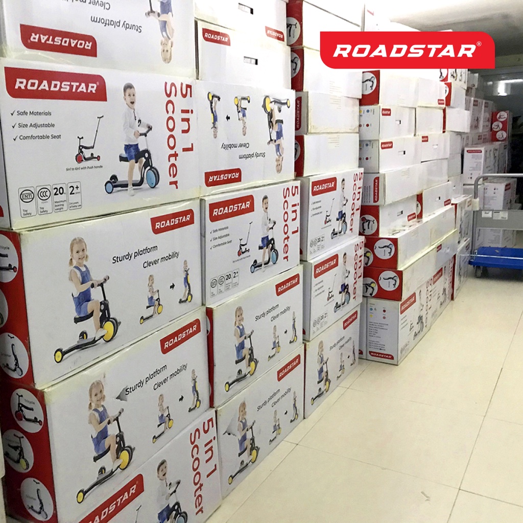 Xe scooter cho bé đa năng 5 trong 1 thương hiệu ROADSTAR từ 1-6 tuổi có bàn đạp và cần đẩy