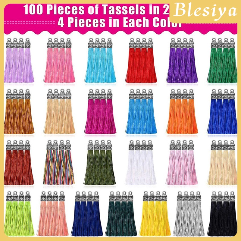 [BLESIYA]100 PCS Bulk Tassel Pendant for DIY Keychain Purse Earrings Making Supplies