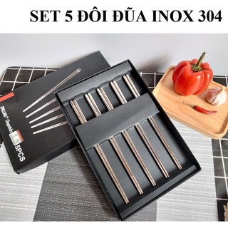 HỘP 5 ĐÔI ĐŨA Cao Cấp INOX 304