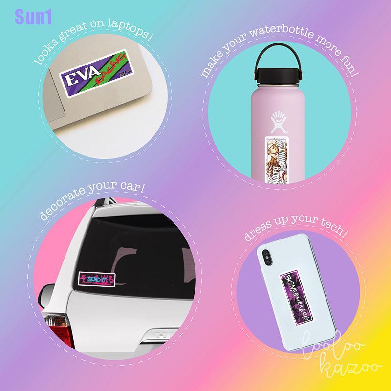 Bộ 50 Miếng Dán Trang Trí Xe Hơi / Ván Trượt / Laptop / Tủ Lạnh / Va Ly In Chữ Racing Jdm