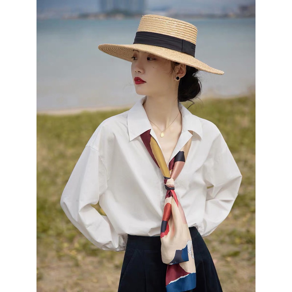 ÁO SƠ MI CỔ ĐỨC DÁNG RỘNG VẢI THÔ HÀN