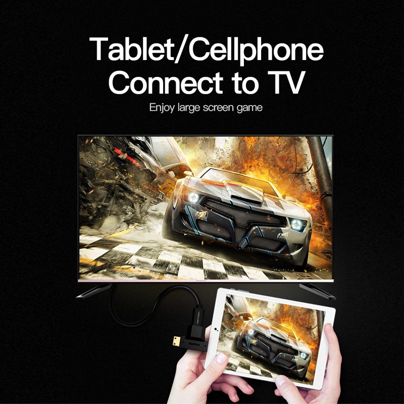 Đầu chuyển đổi HDMI Micro HDMI to HDMI Vention truyền hình ảnh từ máy tính bảng, điện thoại sang màn hình máy tính ,tivi