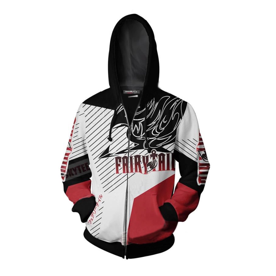Áo Khoác Hoodie Tay Dài Khóa Kéo In Hình FAIRY TAIL 3D Size S-5XL Thời Trang Cho Nam