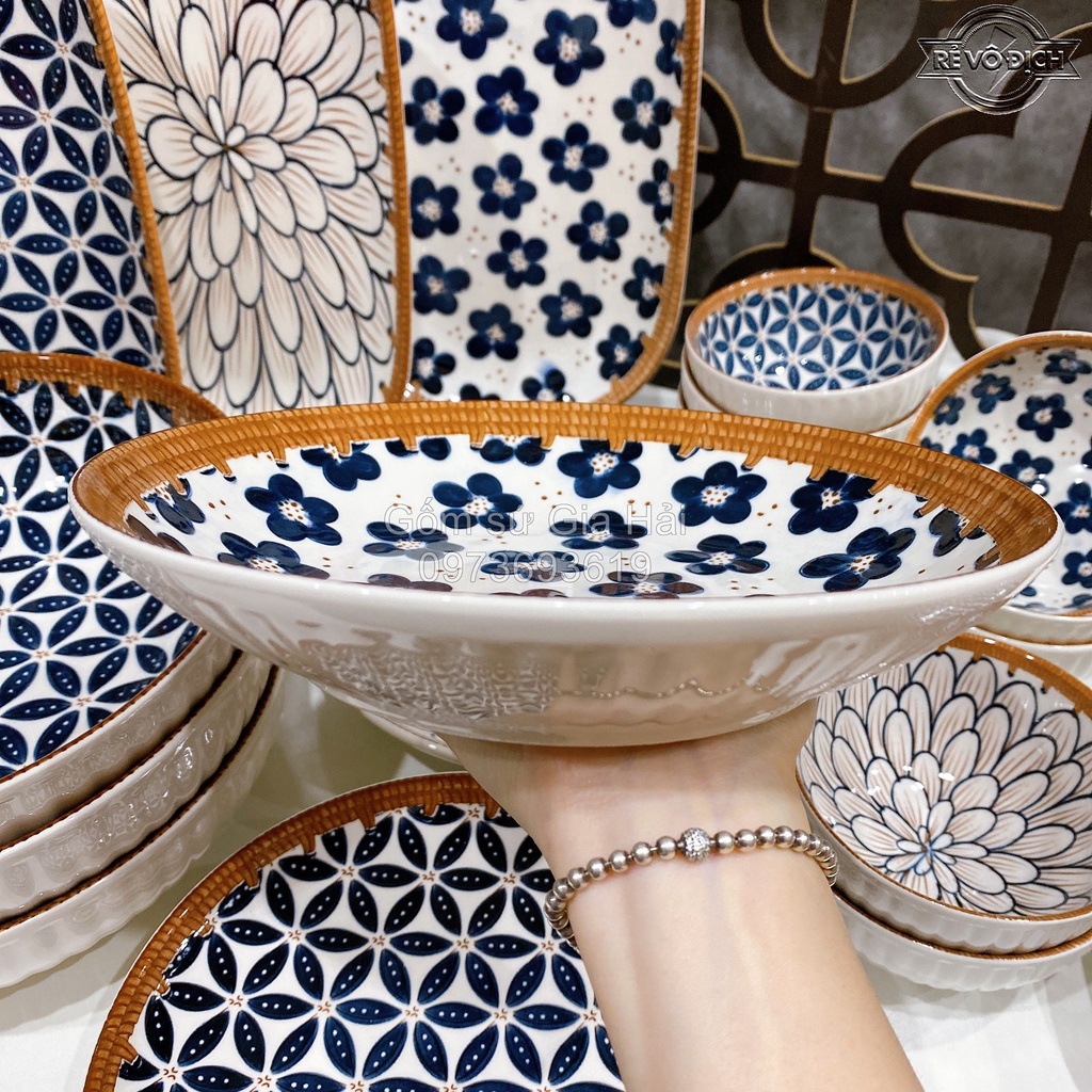 Bát đĩa Decor, Chén Dĩa Dễ Thương, Tô Ăn Cơm Sứ Đẹp Sét Mây Nhật H3 cực kỳ sang chảnh