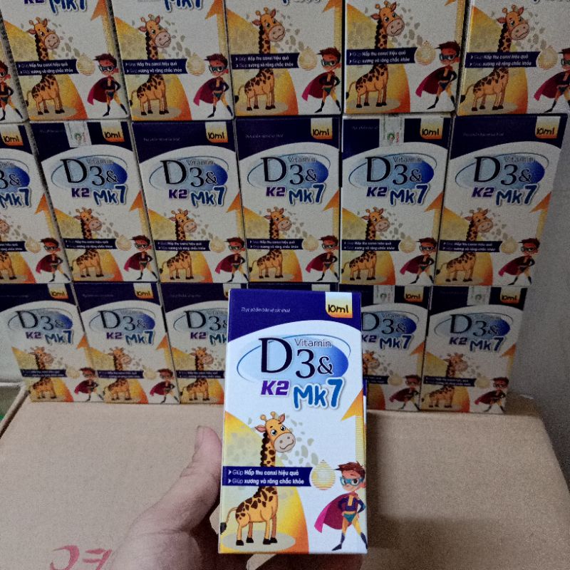 Siro nhỏ giọt bổ sung vitamin D3 và K2 M7 cho trẻ sơ sinh còi cọc, biếng ăn mất ngủ ,còi xương.