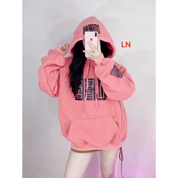 Áo hoodie ma trận in tay mũ LN11