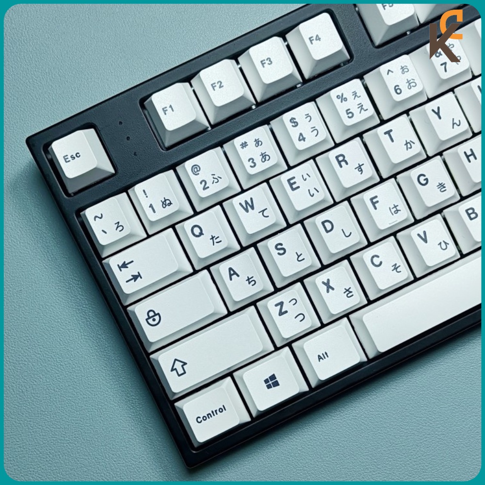 Keycap Minimalist Song Ngữ Anh Nhật PBT Cherry 125 Nút Dành Cho Bàn Phím Cơ