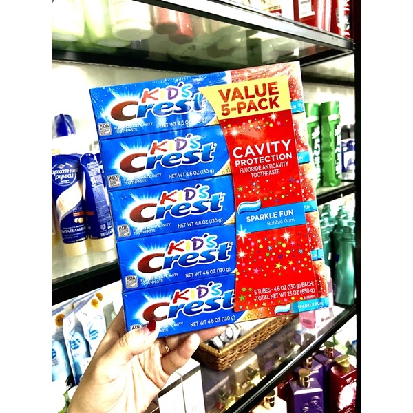1 tuýp KEM ĐÁNH RĂNG CHO BÉ KID’S CREST FLOURIDE TOOTHPASTE USA