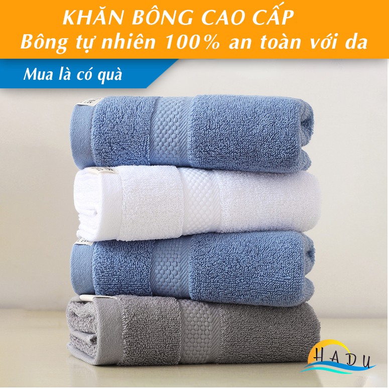 Khăn tắm lớn cao cấp dày thấm hút tốt 70x140 bông tự nhiên 100% an toàn với da nhạy cảm HADU KT01