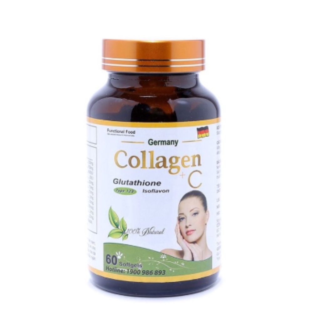 Collagen +C Glutathione bổ sung Vitamin A E C giảm nám sạm da, đẹp da, sáng da Hộp 60 viên