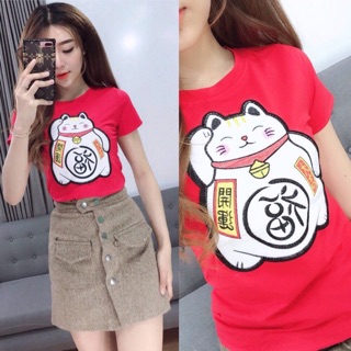 ÁO THUN MÈO THẦN TÀI(MẪU MỚI)