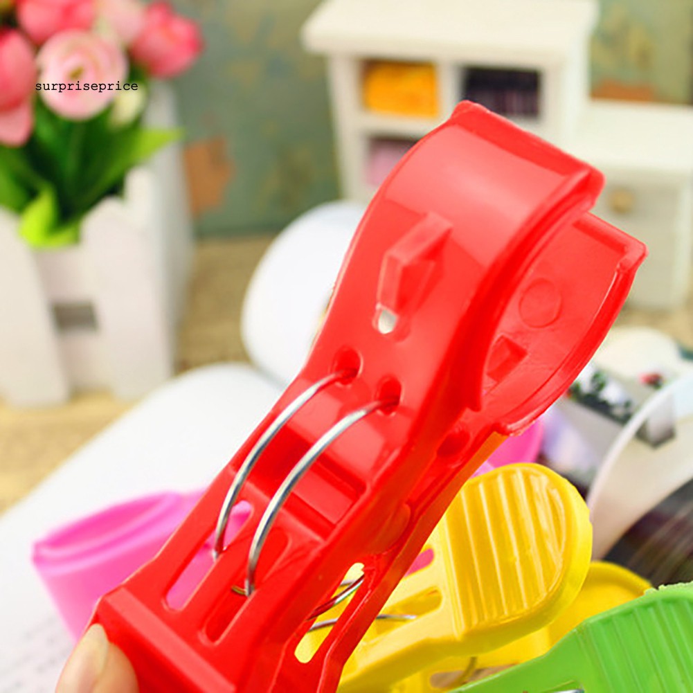 Set 4 kẹp nhựa cỡ lớn màu sáng treo quần áo tiện lợi