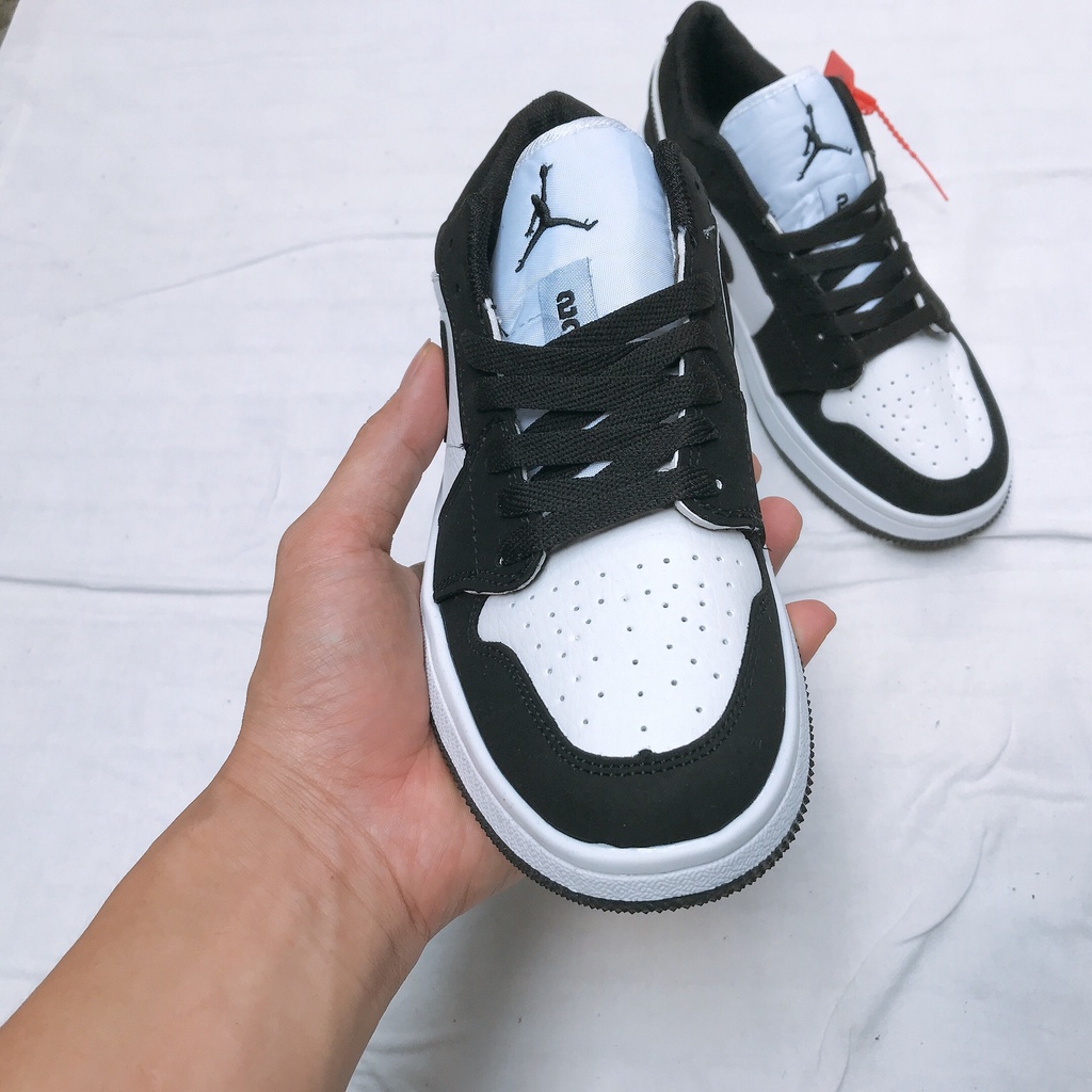 Bản TRUNG - Tặng hộp, bill và tất - Giày thể thao sneakers nam nữ JD1 đen trắng cổ thấp, size 36 đến 44.    .