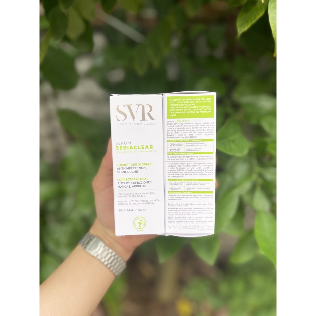 Serum svr Sebiaclear Giảm Mụn, Mờ Thâm, Dưỡng Ẳm  30ml