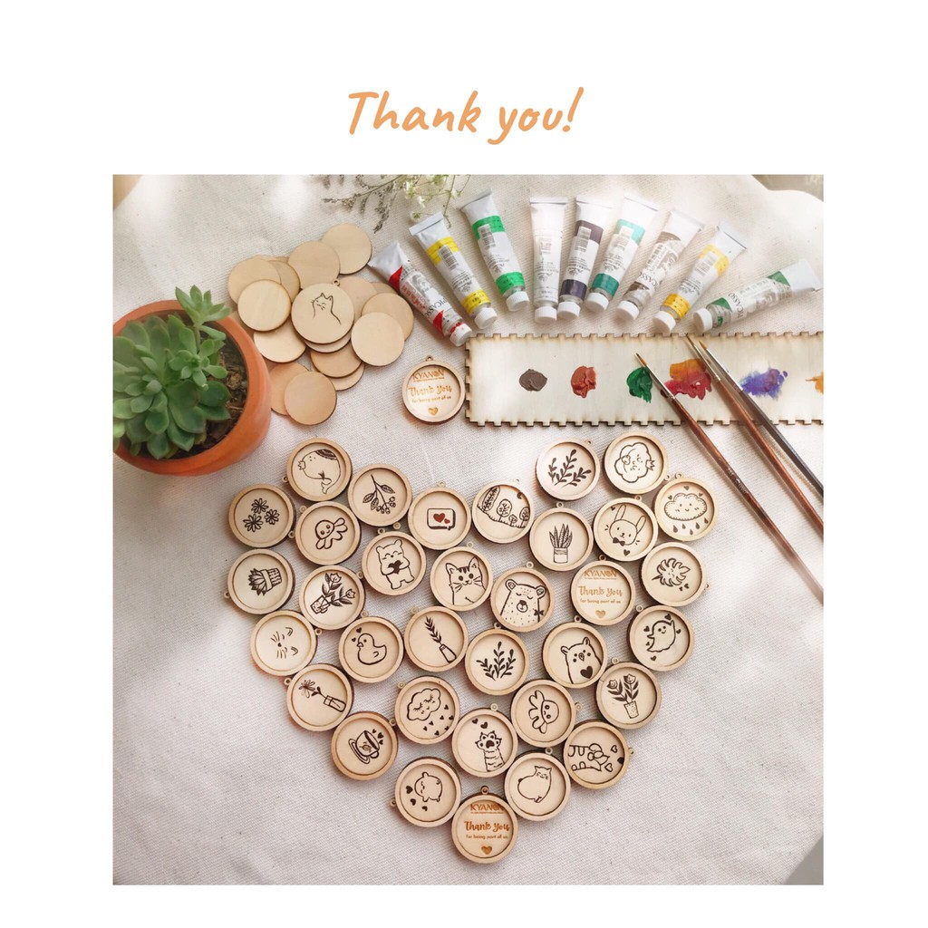 MÓC KHÓA GỖ KHẮC THEO YÊU CẦU DIY GIFTS