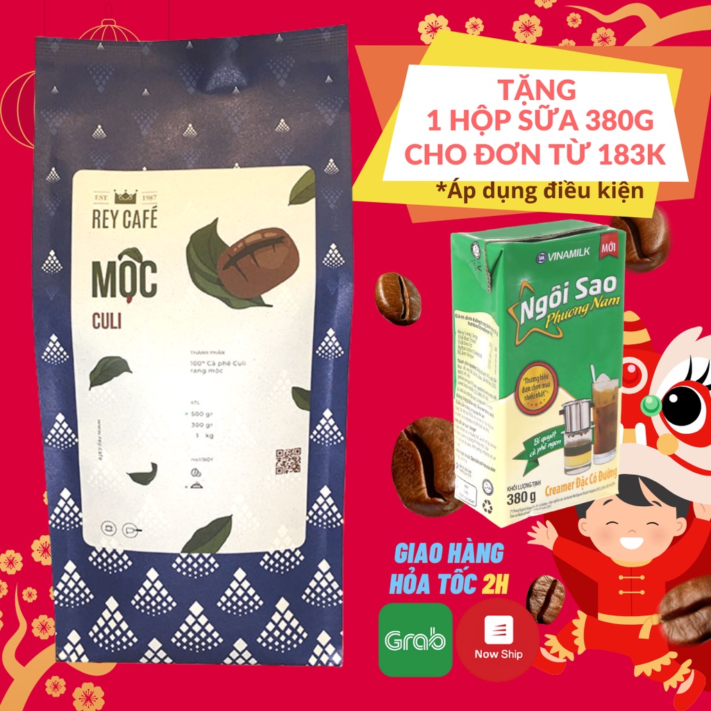 Cà phê Mộc Culi Nguyên chất rang mộc Thương hiệu Rey Cafe