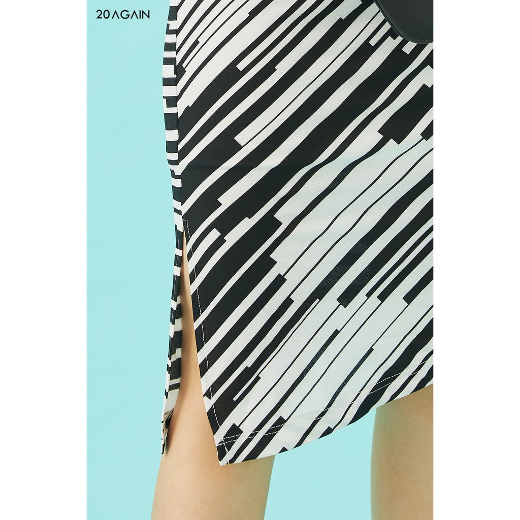 Đầm Ôm Body Tay Lỡ Sọc Kẻ 20AGAIN DOA1598 | BigBuy360 - bigbuy360.vn