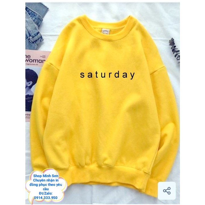 🌅ÁO NỈ GIA ĐÌNH SWEATER SATURDAY, ÁO NỈ ĐÔI  LOẠI 1 ĐỦ MÀU ĐỦ SIZE