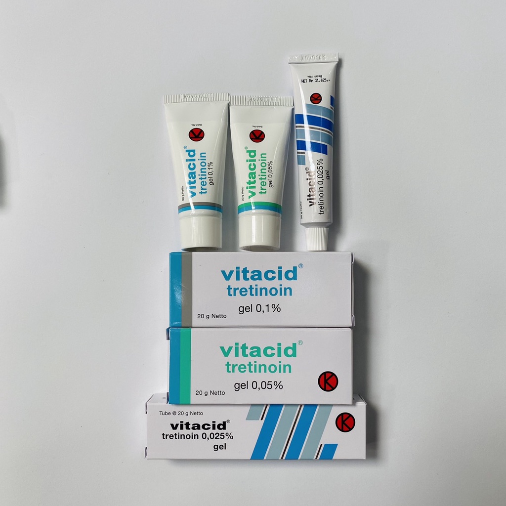 Tretinoin Vitacid Gel 0.025% - 0.05% - 0.1% - kem hỗ trợ giảm mụn, chống lão hóa