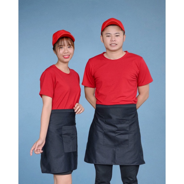 Tạp dề pha chế nam - nữ, tạp dề cao cấp đồng phục cho nhân viên vải Kaki nhiều màu GIÁ TẬN XƯỞNG