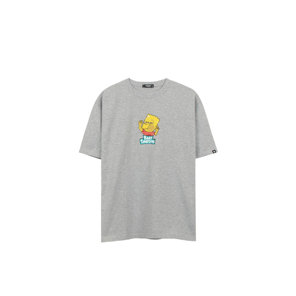 Áo Thun Bart Simpson Màu Xám Chất Liệu Cotton Thoáng Mát
