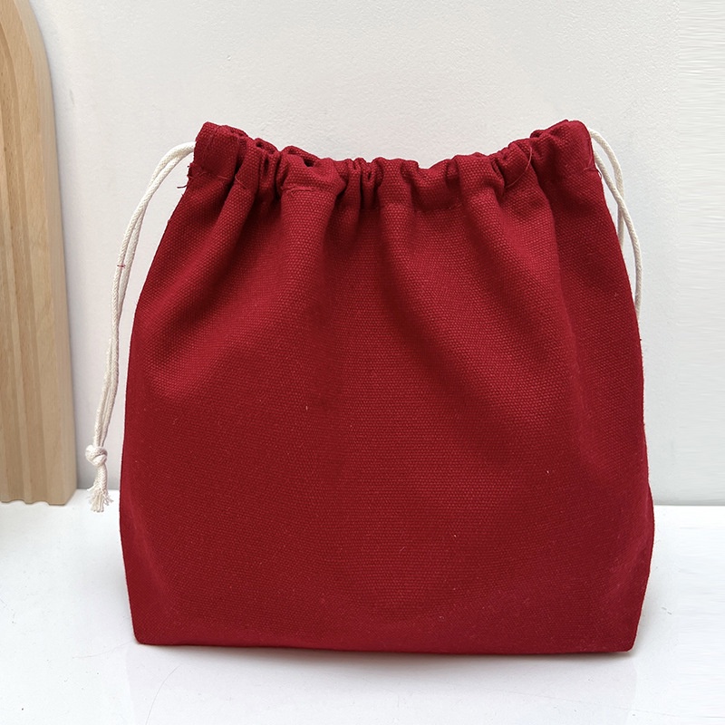 Túi Vải Canvas Mini Màu Sắc Đơn Giản Đựng Tiền Xu Chống Bụi Cho Nữ