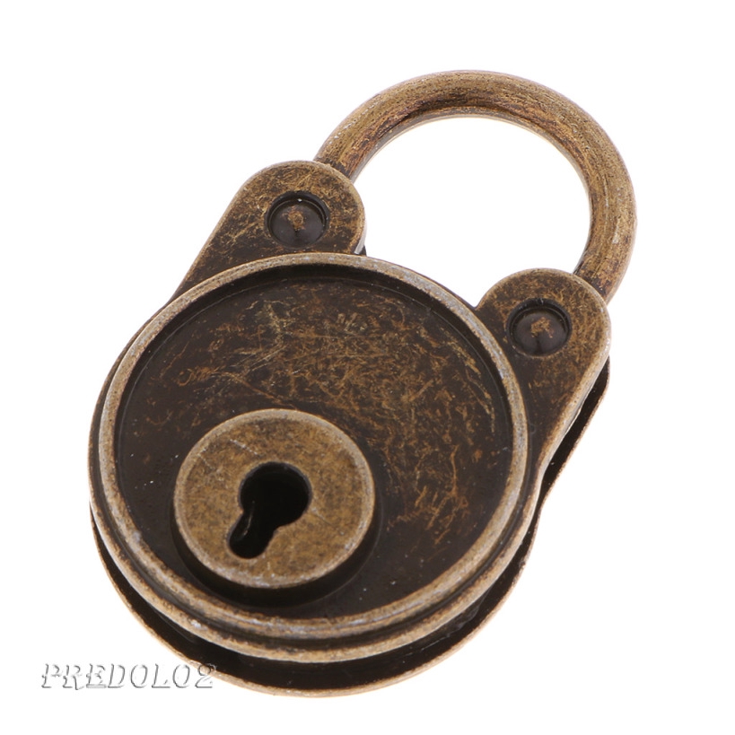 Antique Alloy Mini Padlocks with Key for Handbag Small Luggage Bronze