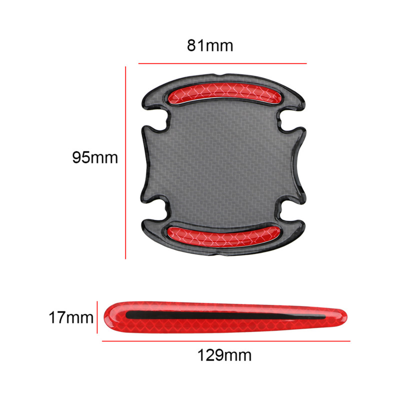 Nhãn dán tay cầm chất liệu sợi carbon phản chiếu thích hợp xe hơi