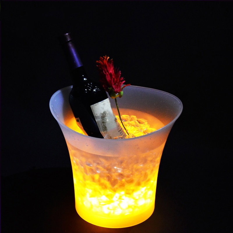 Xô Đựng Đá Ướp Lạnh Chai Rượu Dung Tích 5L Có Đèn LED Thay Đổi Màu Sắc Chống Thấm Nước Tiện Dụng Cho Gia Đình/Quán Bar