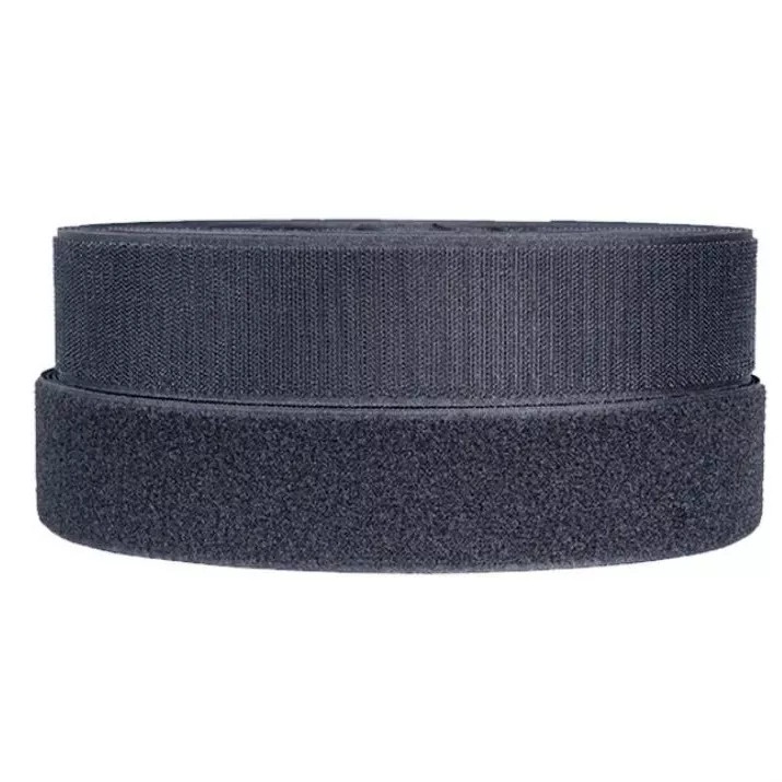 Miếng dán xé bản 2.5cm, băng dính gai velcro tape/ khóa nhám không keo  màu xám, đen, trắng