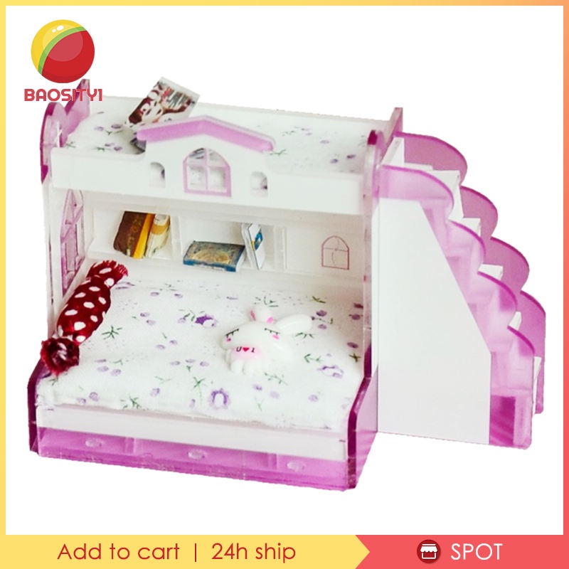 [Baosity1] Bộ Giường Tầng Tầng Tầng Ngủ Cho Búp Bê Tỉ Lệ 1 / 12