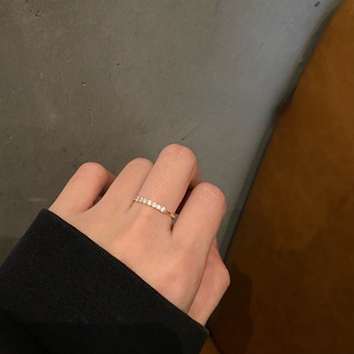 Nhẫn Hở Đính Đá Zircon Hình Trái Tim Dễ Thương Phong Cách Hàn Quốc Dành Cho Nữ