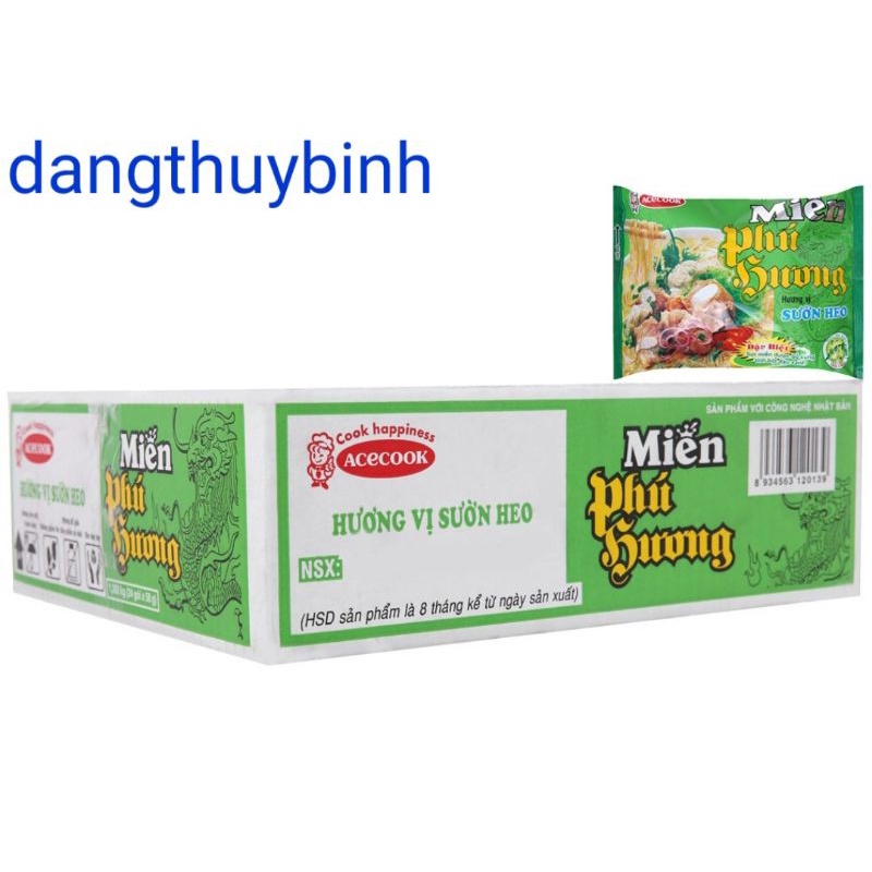 Thùng 24 gói miến Phú Hương vị sườn heo