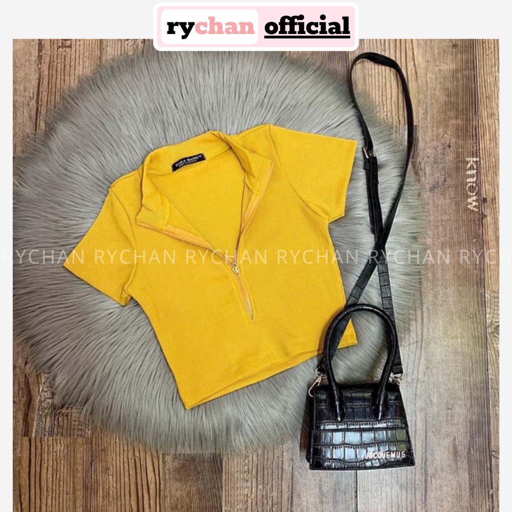 Áo Croptop Đi Biển Đi Café Cùng Bạn Bè Dây Kéo Tay Ngắn Quyến Rũ [ẢNH THẬT CUỐI] - MOI004