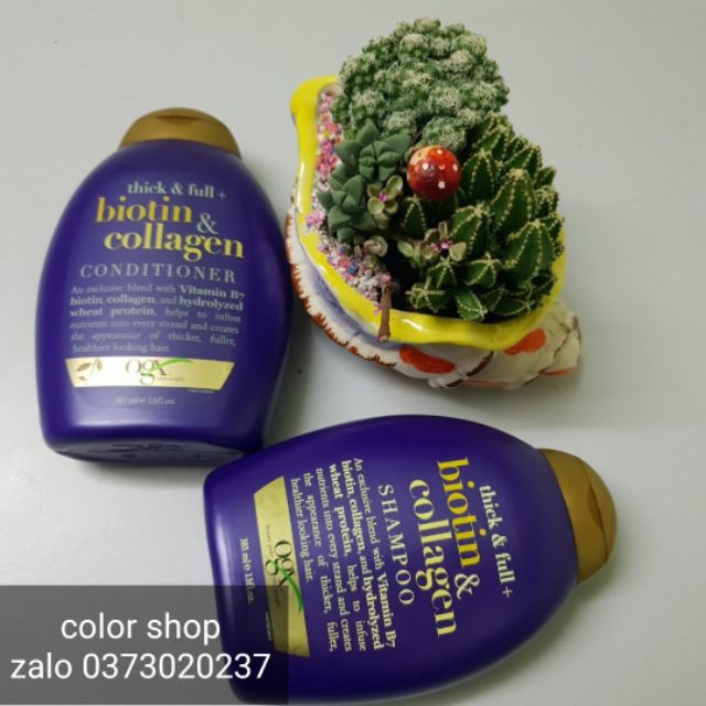 (GIÁ SỐC) [ cả cặp] Dầu gội Đầu biotin collagen 385ml- phục hồi - chống rụng - kích thích mọc tóc