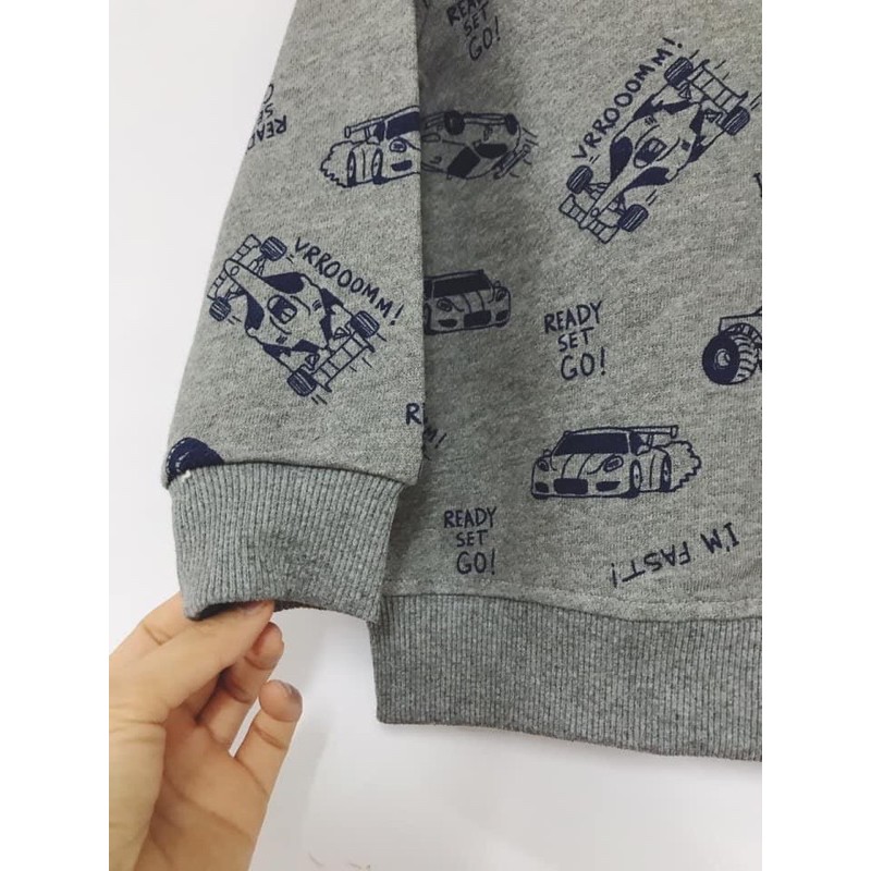 Bộ nỉ da cá H&M hình ô tô và khủng long xanh cho bé