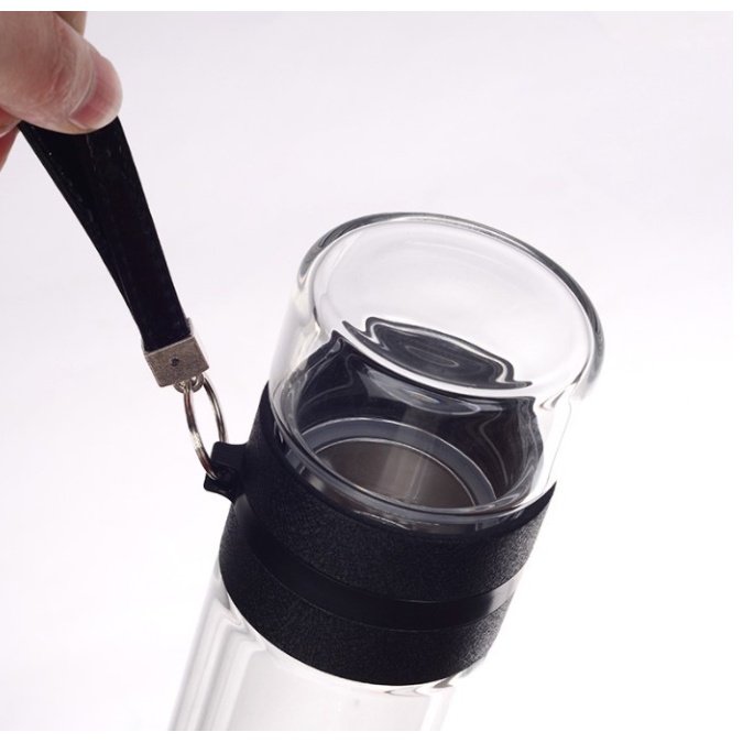 BÌNH CHAI THỦY TINH LƯỚI LỌC 400ML HAI LỚP CAO CẤP