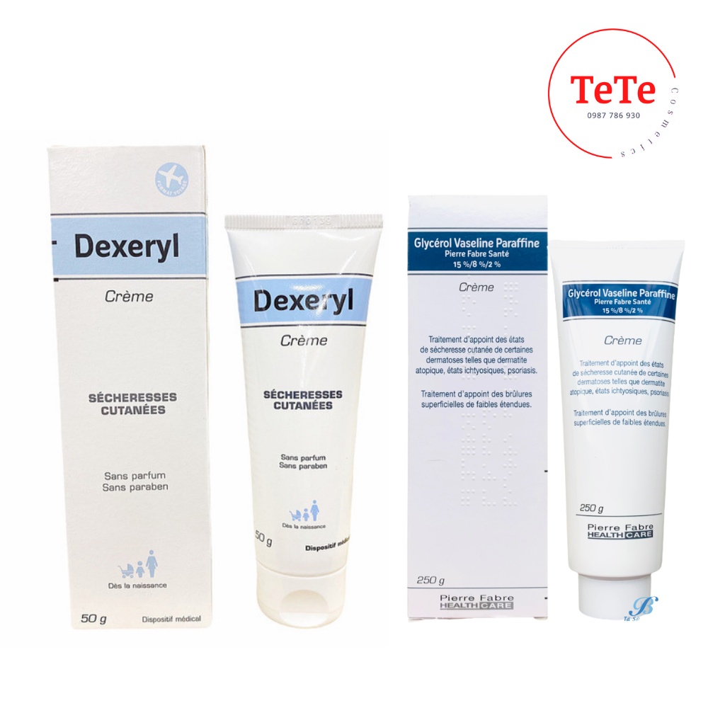 Kem Nẻ Dưỡng Ẩm Dexeryl Creme Pháp (50g+250g) Chống Da Nứt Nẻ Chàm Sữa Mẩn Ngứa Rôm Sảy Cho Trẻ Sơ Sinh Người Lớn