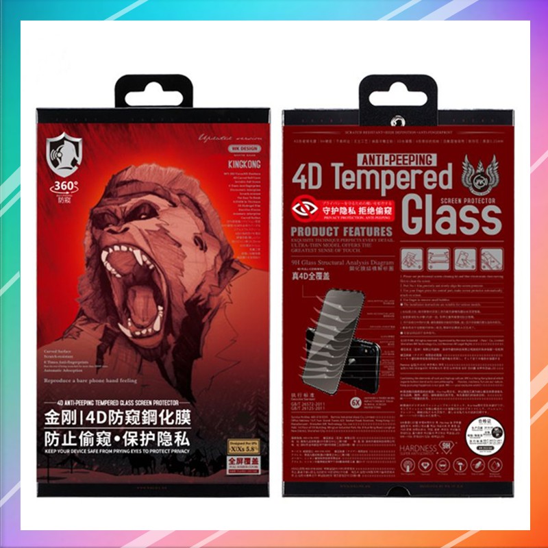 ⚡[CHÍNH HÃNG] Kính Chống Nhìn Trộm King Kong WkDesign cho iPhone 6/7/8/6P/7P/8P/X/XSMAX/11PRO/11PROMAX