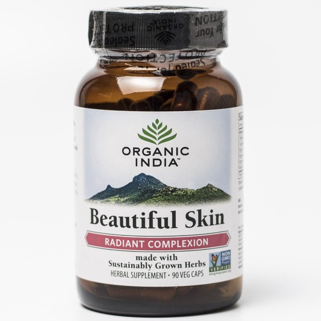 Beautiful Skin Viên Uống Đẹp Da, Giảm Mụn Ngừa Mụn Organic India Hộp 90 Viên Ấn Độ