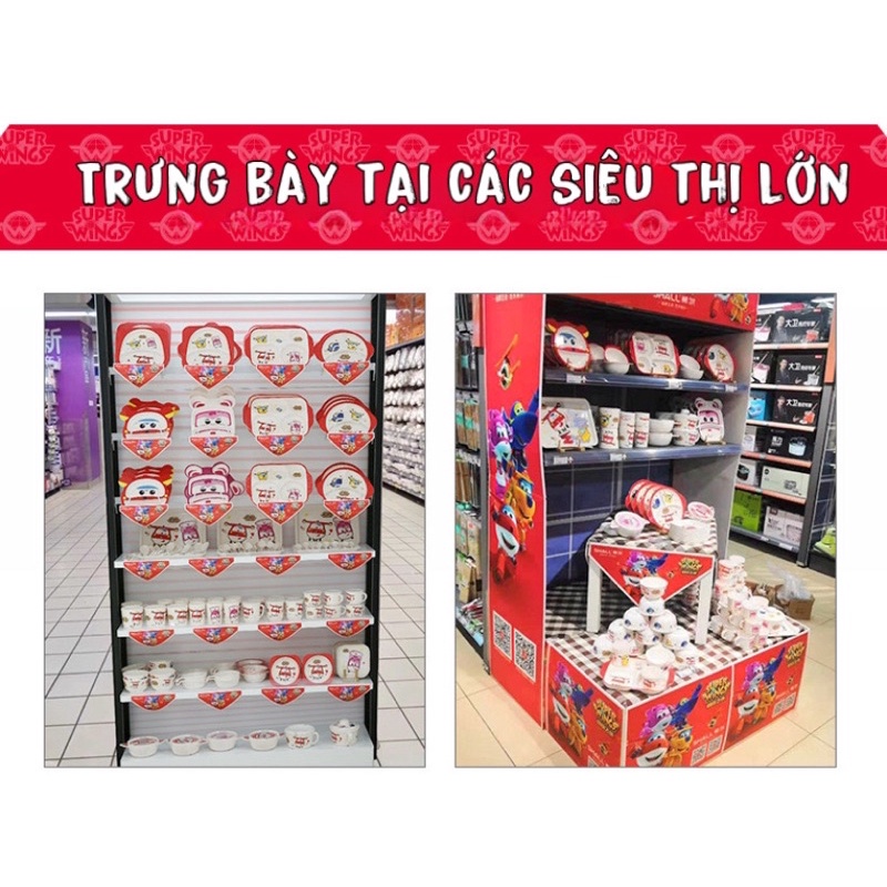 Bộ đồ ăn dặm bát ăn thìa ăn cho bé hoạ tiết hình biệt đội siêu đẳng Super wings , chú chó cứu hộ Paw Patrol