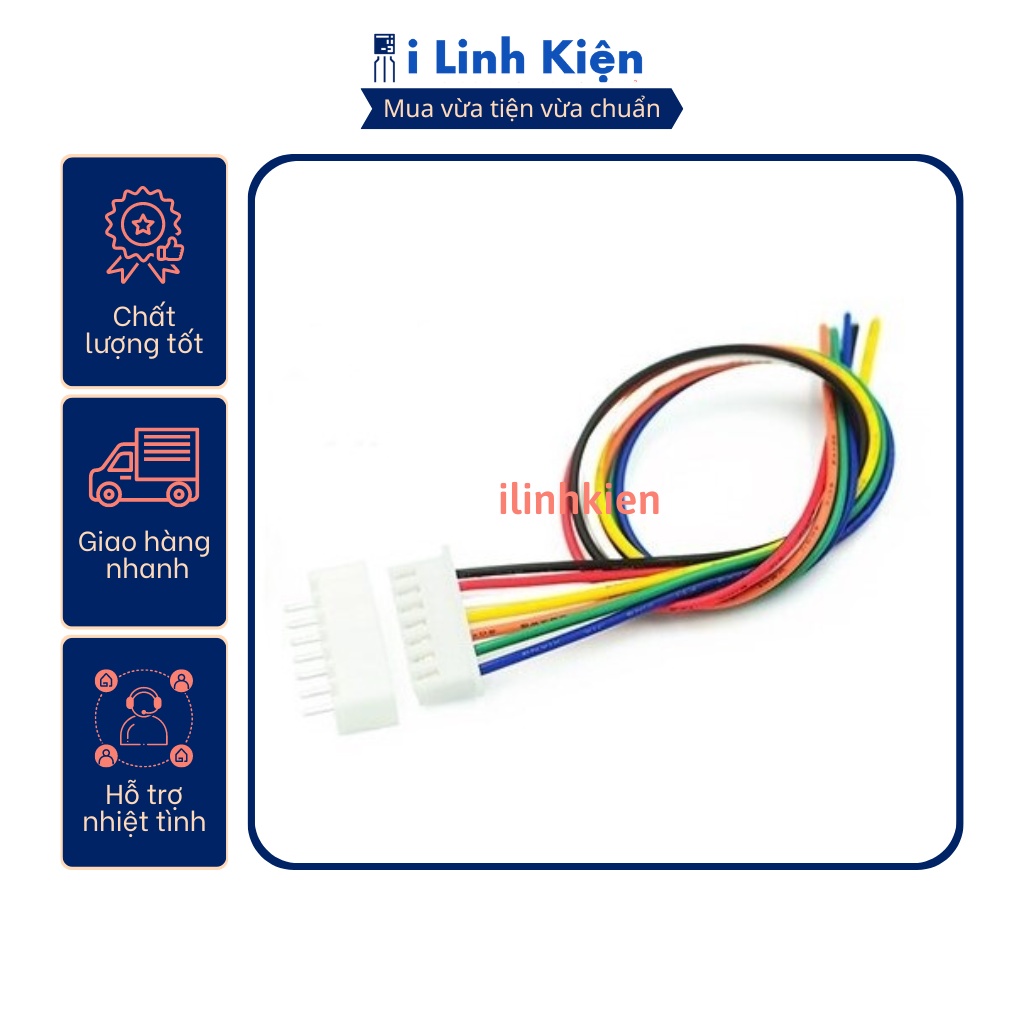 Dây bus 7P XH2.54 dây 22AWG 1 đầu cắm dài 30cm