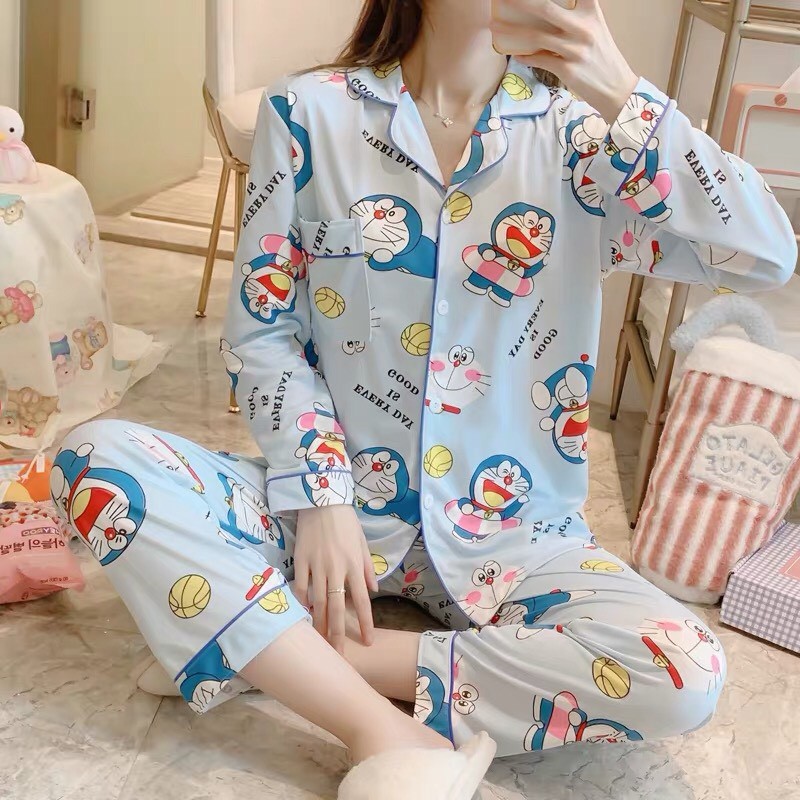 Đồ Bộ Pijama - Bộ đồ mặc nhà cotton họa tiết hoạt hình (Hàng có sẵn)