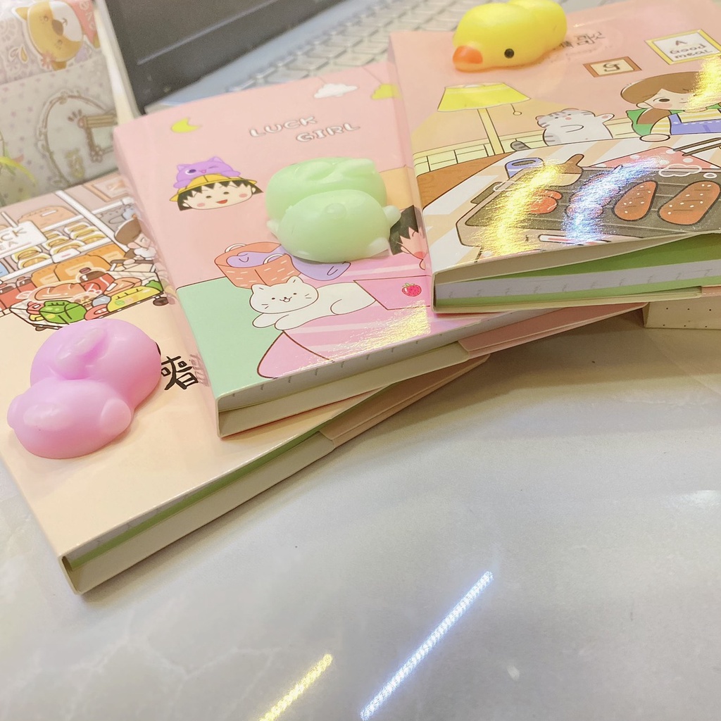 Sổ ghi chép nhật ký cute kèm thú bóp, Sổ ghi chép cá nhân cho người viết nhật ký hoặc lưu bút.