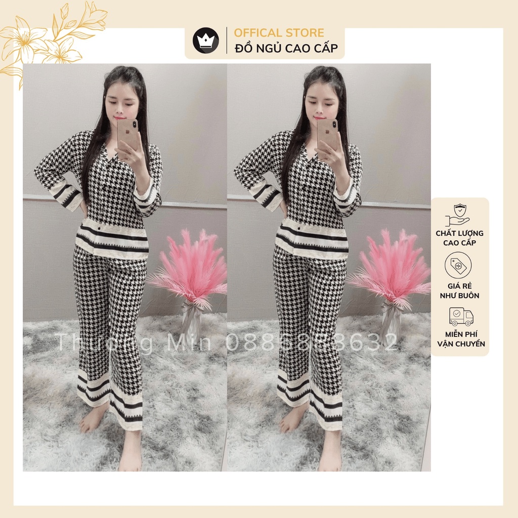 Đồ bộ Pijama - Bộ lụa Latin Dài tay cao cấp vải mềm mại, họa tiết nhẹ nhàng, trẻ trung | BigBuy360 - bigbuy360.vn