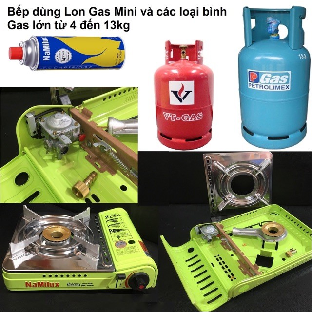 Bếp gas mini đa năng 2 chiều Namilux PL1951PS dùng lon mini hoặc bình lớn