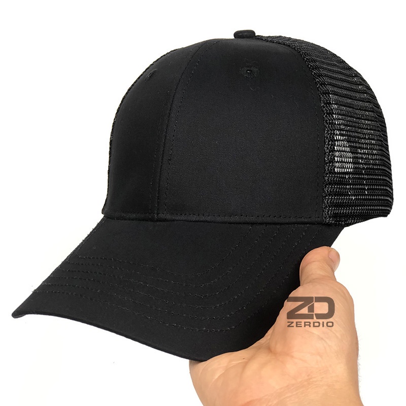 Mũ lưỡi trai, Nón kết lưới nam nữ đen trơn form cứng cao cấp